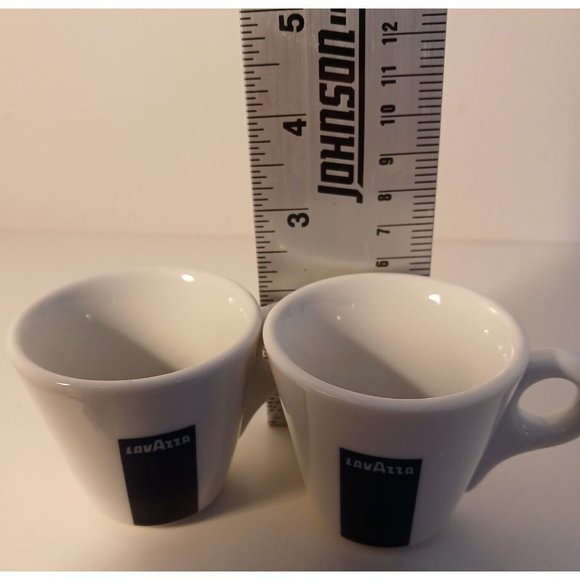 LAVAZZA Espresso Cups and Saucers Lot of 2 with Napkins and Sugar Packets Italy - Picture 7 of 10